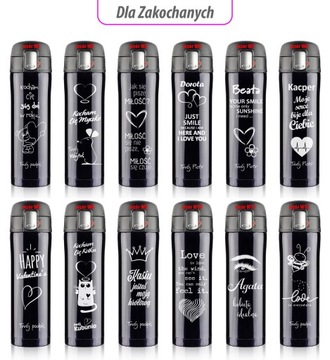 KUBEK TERMICZNY TERMOS 2w1 Z GRAWEREM Twój napis