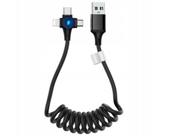 Black 1m 3in1 6a Fast Charging For Iphone 13 12 Pro Usb Cable Micro T Cable