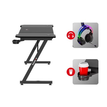 Игровой стол Huzaro Hero 4.8, черный, 160 см + панель XXL