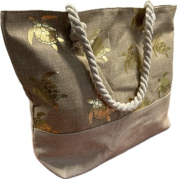 TORBA PLAŻOWA NA PLAŻĘ ZAKUPY PIKNIK DUŻA TOREBKA BAWEŁNIANA XL