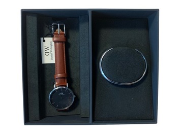 ЖЕНСКИЕ ЧАСЫ + БРАСЛЕТ DANIEL WELLINGTON КОРИЧНЕВАЯ КОЖАНАЯ DW00500935