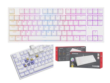 Klawiatura mechaniczna Genesis Thor 404 TKL White Gateron Yellow PRO Biała