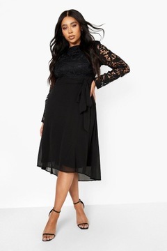 MIDI PASEK PLUS SIZE 6XL KC84204 *BOOHOO ELEGANCKA KORONKOWA SUKIENKA