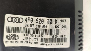 AUDI A6 C6 PŘÍSTROJOVÁ DESKA BUDÍKY 4F0910900K