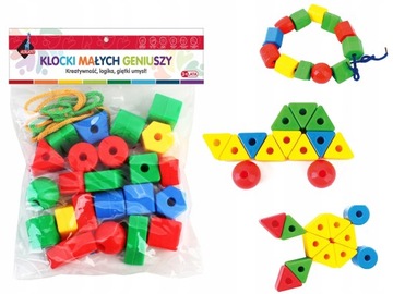 Klocki Geometryczne Małych Geniuszy Duże Korale