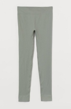 H&M Bezszwowe legginsy zielony 36 S U136