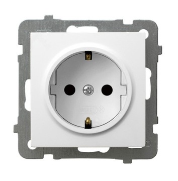 Gniazdo pojedyncze schuko As Ospel GP-1GS/m/00 biały