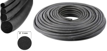 SZNUR GUMA MIKROGUMA USZCZELKA EPDM PIANKA 6mm 20M