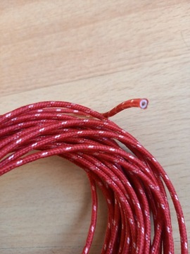 Кабель в хлопковой оплетке 1,8 м2, красный и белый