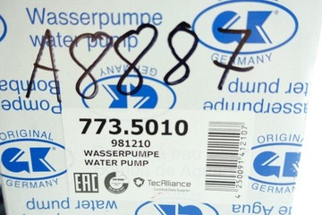 GK 981210 ČERPADLO VODY CHLAZENÍ MOTORU