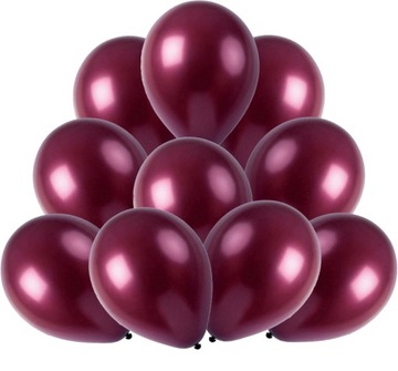 Balony metaliczne BORDOWE 1-99 dekoracja urodziny ślub party DUŻE 10szt