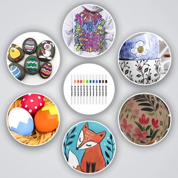 Flamor Markers Универсальные маркеры водонепроницаемые Pisz 12 ПК