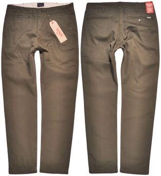 LEVI'S spodnie TAPERED regular GREEN trousers TRUE CHINO _ W30 L32