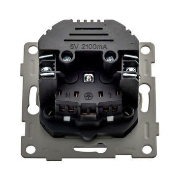 Одинарная розетка GLASS FI60 CONTACT с PIN-кодом для ЧЕРНЫХ рамок + USB C