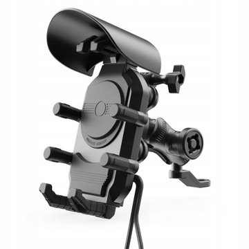 MC39 MOTOCYKLOWY UCHWYT TELEFON ANTYWIBRACYJNY ŁADOWANIE USB-C