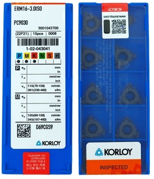 Płytka do gwintu zew. 16ER ISO skok 3,0 KORLOY