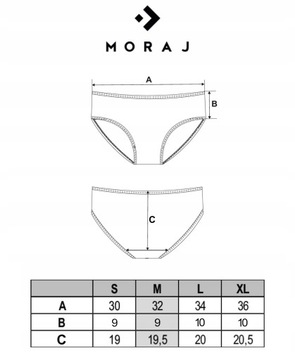 Figi Damskie Majtki Laserowo cięte MORAJ 3 SZT. L