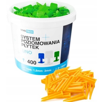 System Poziomowania Płytek TEVOTECH 400 klipsów+100 klinów fuga 2,0mm