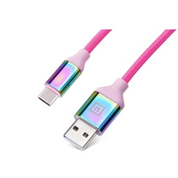 Кабель REAL-EL Premium USB A — USB Type C Rainbow