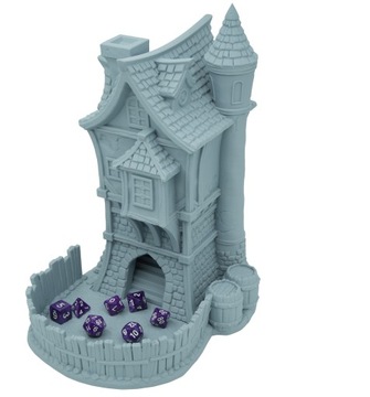 Средневековая большая башня для игральных костей - Башня для игральных костей Светло-серый