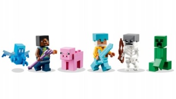 LEGO Minecraft 21244 База Алмазный меч Крипер Свинья Скелет Взрыв