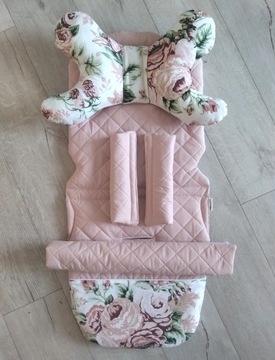 Вкладыш для коляски Rose S+подушка+защита ремней и повязка на голову