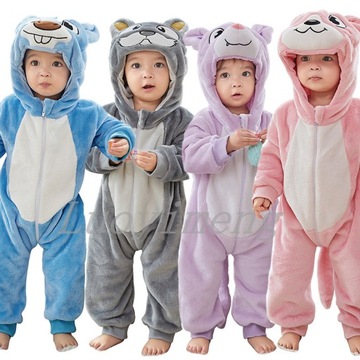 Piżama Onesies Cute Cartoon flanelowa małpa lew Pa