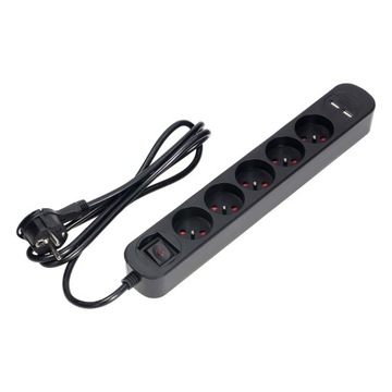 Listwa Przeciwprzepięciowa USB Przedłużacz 5gniazd