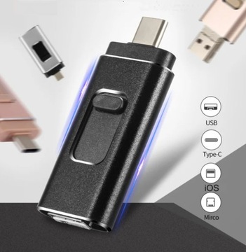 Pendrive 128GB 4w1 USB 3.0, iPhone, Android/Micro USB/TYP C, Windows, OTG