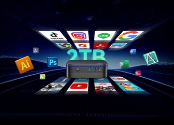 Мини-ПК Компьютер 16 ГБ + 1 ТБ 12-го поколения Windows 11 Pro 4K