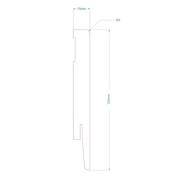 Плинтус МДФ МАТОВЫЙ ЧЕРНЫЙ 12см - гладкий