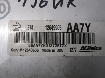 ASTRA J GTC 12R JEDNOTKA ŘÍZENÍ MOTORU 12649905 12643636