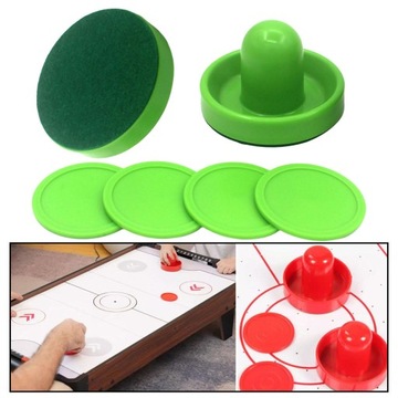 1 комплект мини-толкателей для аэрохоккея и шайб для аэрохоккея, для 2 зеленых пушеров