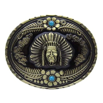 Bronze Indian Tribal Chief Pattern Vintage Hip