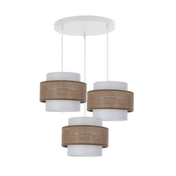 Juta lampa wisząca alerz 3x e27 abażur biały beż