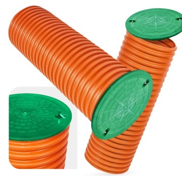 КОЛОДЦЕ ДРЕНАЖНЫЙ ЛЮК 315 Труба канализационная гофрированная 1 м Крышка