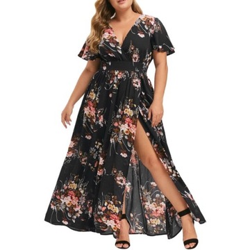 Zwiewna sukienka w kwiaty PLUS SIZE