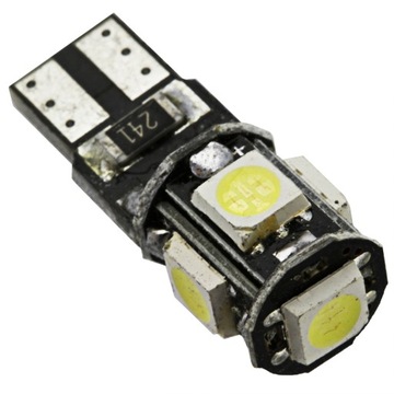 ŻARÓWKA LED W5W T10 SMD 5 DIÓD CANBUS CAN BUS
