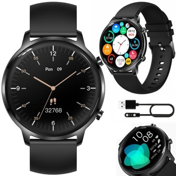 Smartwatch Damski Zegarek Manta KELLY Czarny Rozmowa Kroki IP67 Ciśnienie