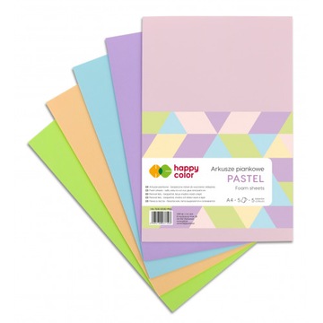 Pianka dekoracyjna ozdobna kolory 5 szt A4 PASTEL