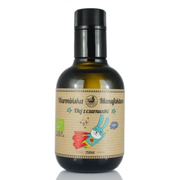 Olej z czarnuszki ekologiczny BIO dla dzieci 250ml Warmińska Manufaktura