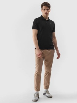 ФУТБОЛКА ПОЛО МУЖСКАЯ 4F, ХЛОПОК, ЧЕРНАЯ, XL