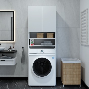 ПОЛКА ДЛЯ ВАННОЙ, БЕЛЫЙ ШКАФ ДЛЯ СТИРАЛЬНОЙ МАШИНЫ, 4 ПОЛКИ