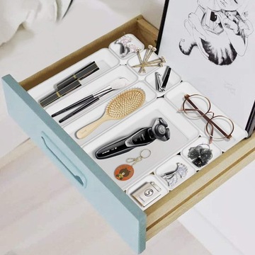 ORGANIZER DO SZUFLADY MODUŁOWY PLASTIKOWY BIAŁY WKŁAD DO PRZECHOWYWANIA