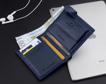 KOCHMANSKI mały cienki skórzany portfel męski RFID