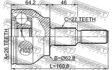PRZEGUB PÓŁOSI PRZÓD 2110-KUGII FEBEST FORD C-MAX