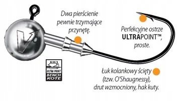 Główka jigowa DRAGON V-POINT SPEED 3 szt. 4/0 5 g