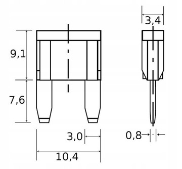 BEZPIECZNIKI NOŻOWE PŁYTKOWE MINI 10 szt ZESTAW