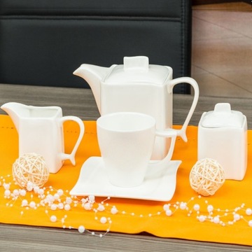 ELIH SUZANNA SERWIS KOMPLET KAWOWY 29 EL ECRU NA 12 OSÓB ECRU PORCELANA