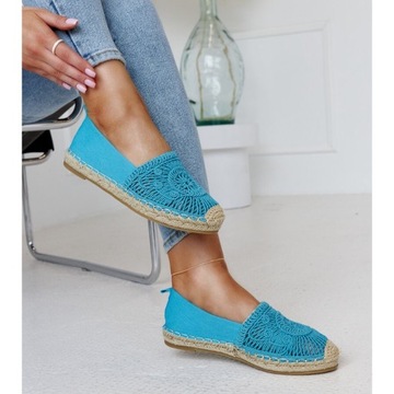 Niebieskie espadryle z haftem r.36